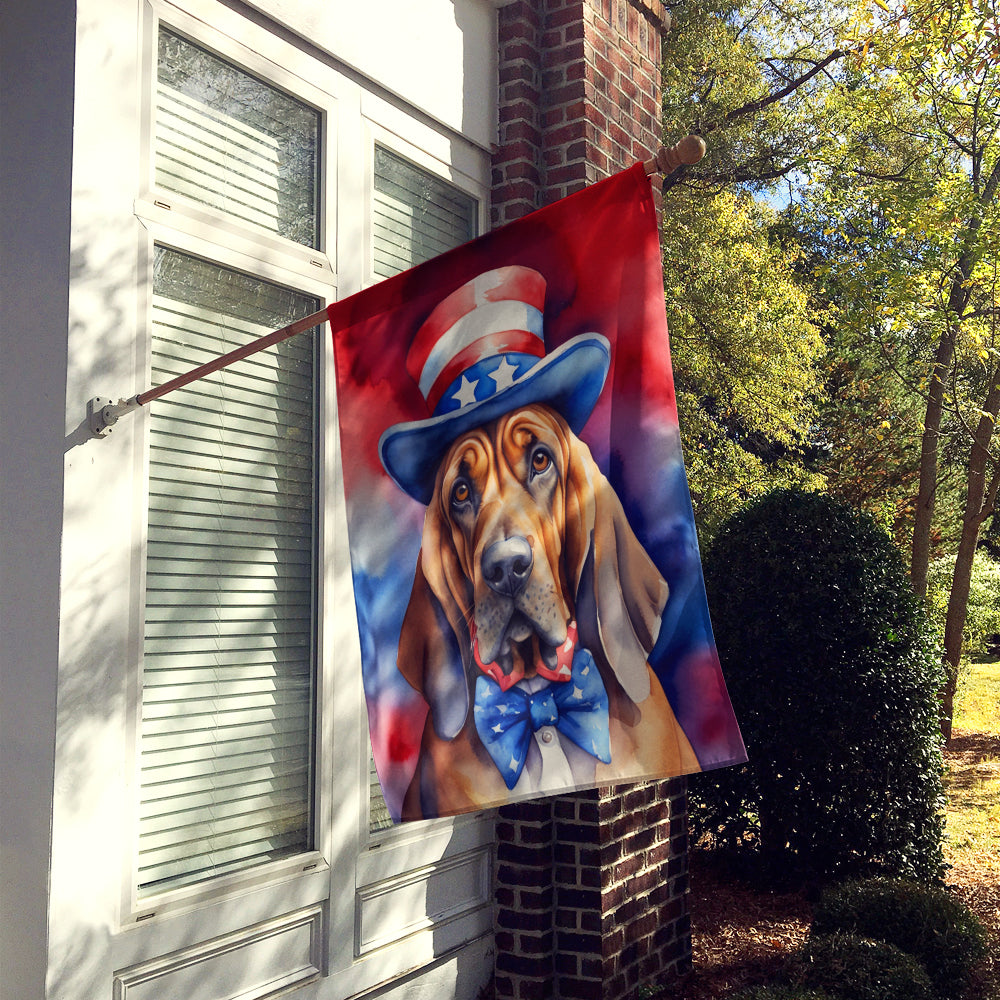 Bloodhound Patriotic American House Flag Image 2