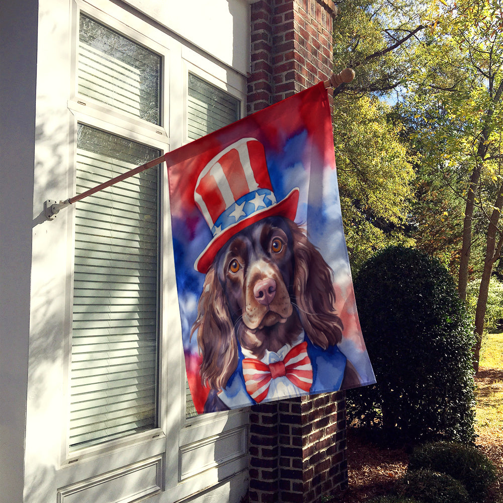 Boykin Spaniel Patriotic American House Flag Image 2