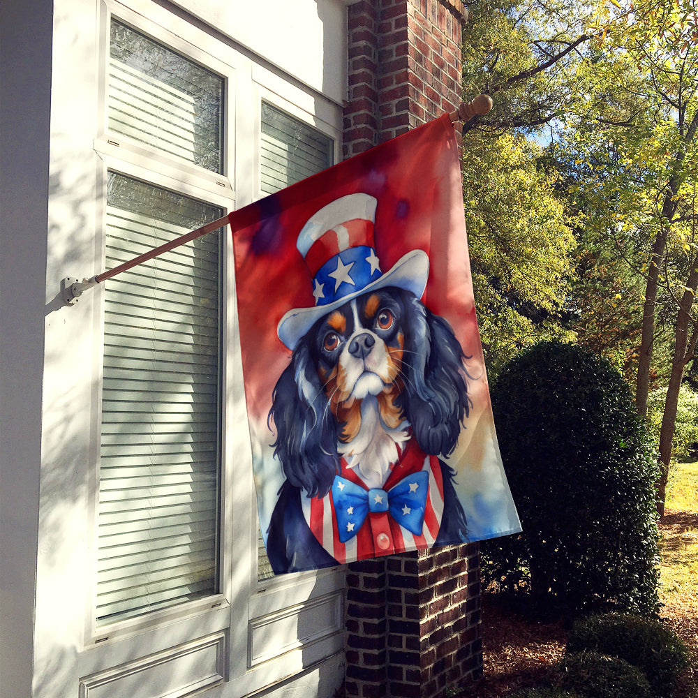 Cavalier Spaniel Patriotic American House Flag Image 2
