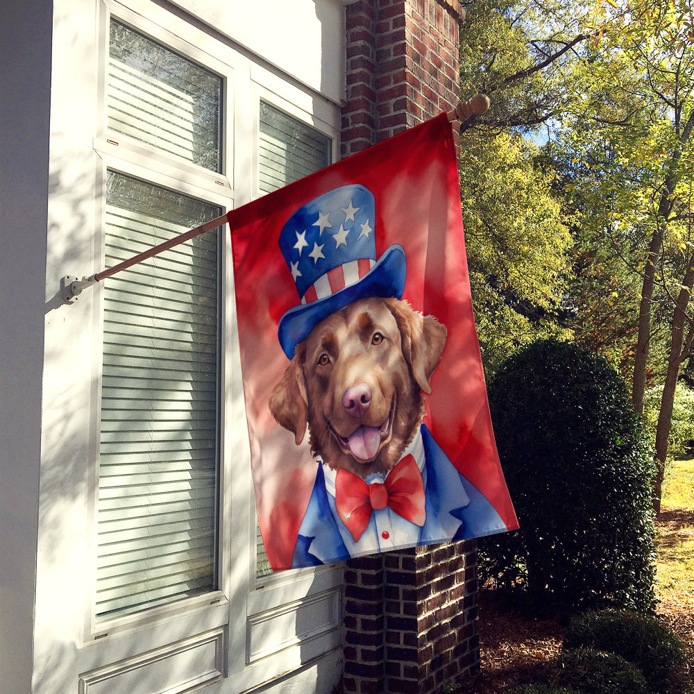 Chesapeake Bay Retriever Patriotic American House Flag Image 2