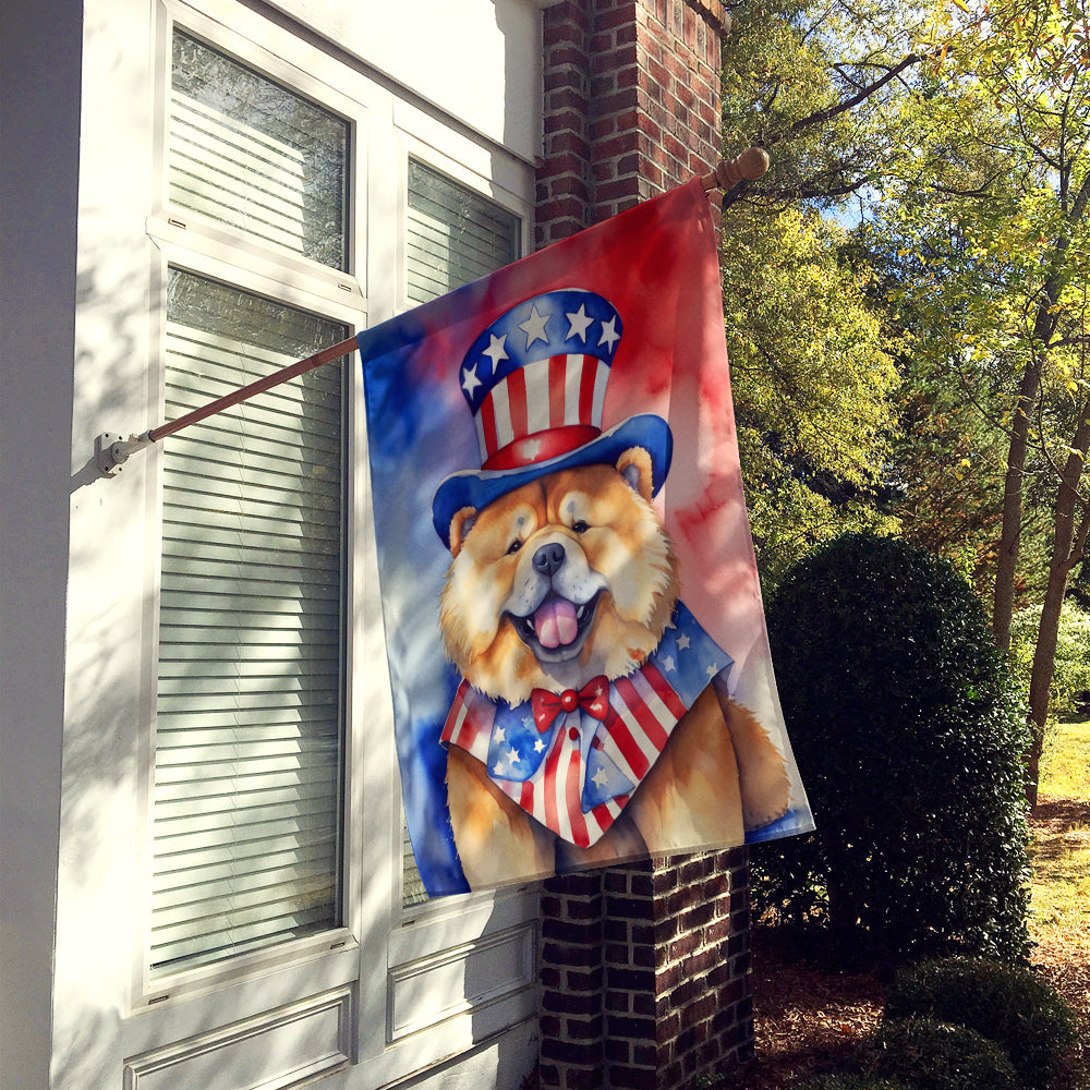 Chow Chow Patriotic American House Flag Image 2