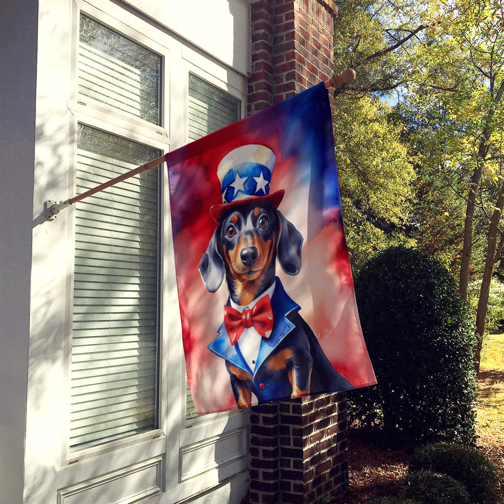 Dachshund Patriotic American House Flag Image 2