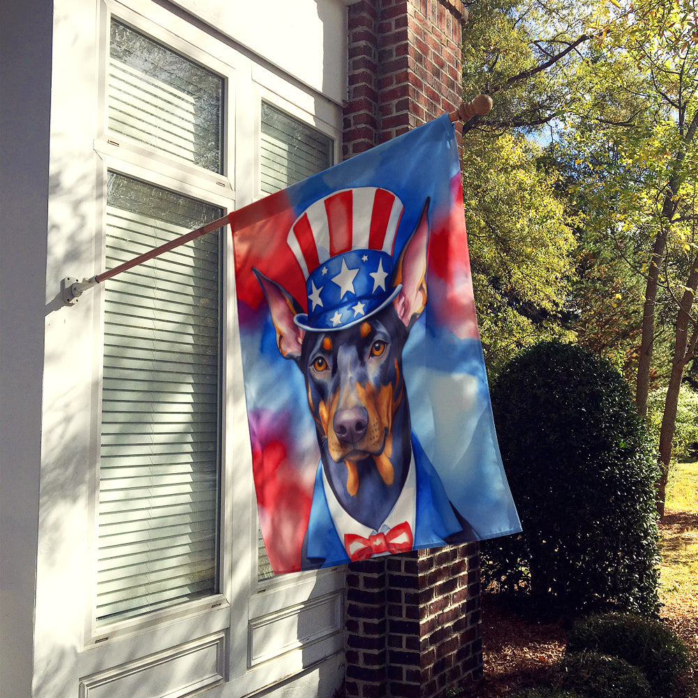 Doberman Pinscher Patriotic American House Flag Image 2