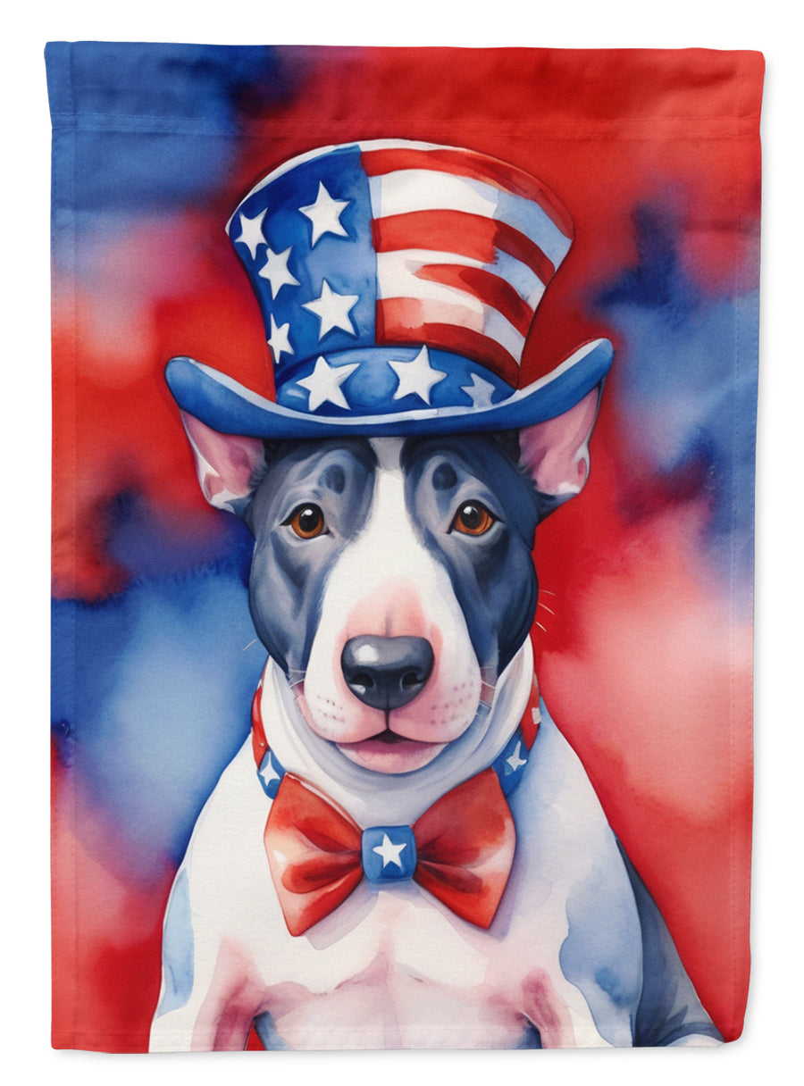 English Bull Terrier Patriotic American House Flag Image 1