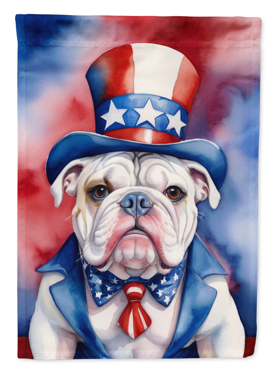 English Bulldog Patriotic American House Flag Image 1