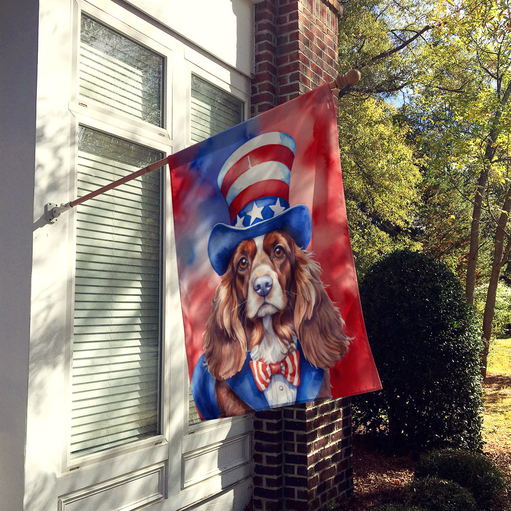 English Cocker Spaniel Patriotic American House Flag Image 2