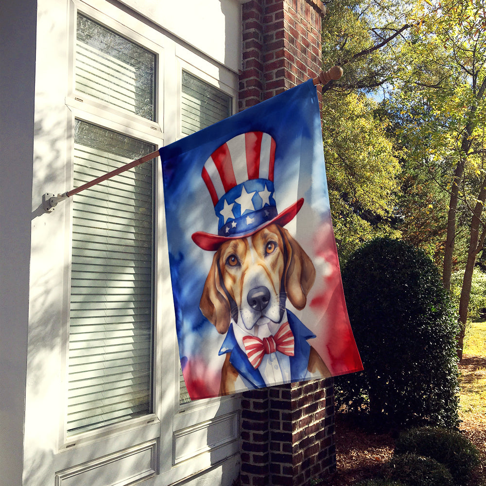 English Foxhound Patriotic American House Flag Image 2