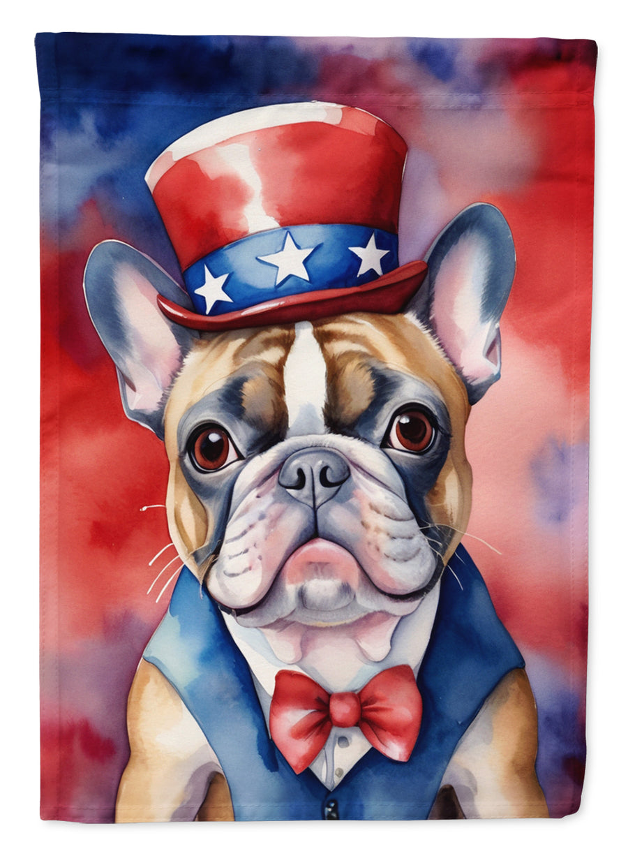 French Bulldog Patriotic American House Flag Image 1