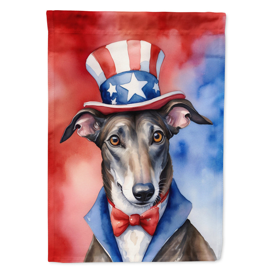 Greyhound Patriotic American House Flag Image 1