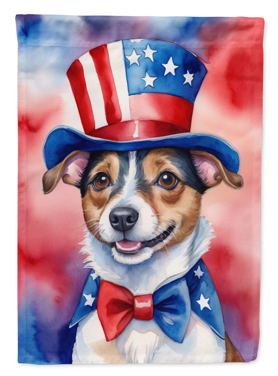 Jack Russell Terrier Patriotic American House Flag Image 1
