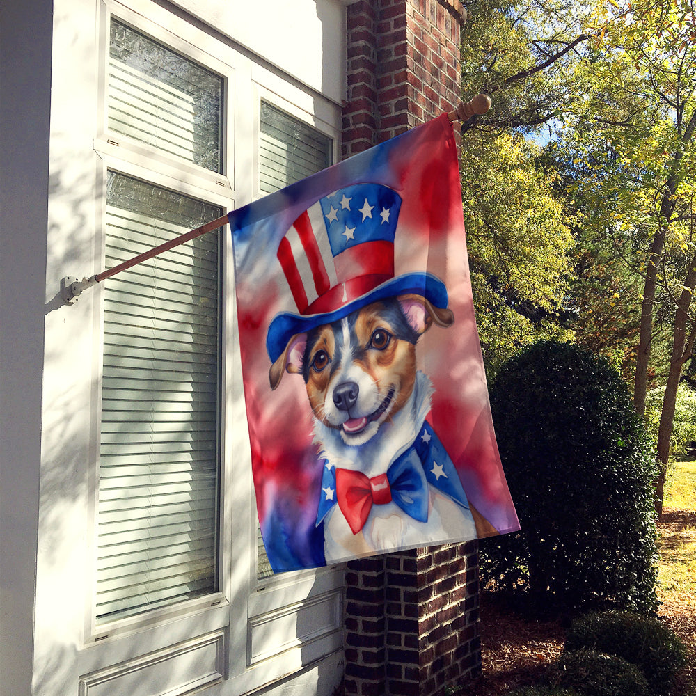 Jack Russell Terrier Patriotic American House Flag Image 2