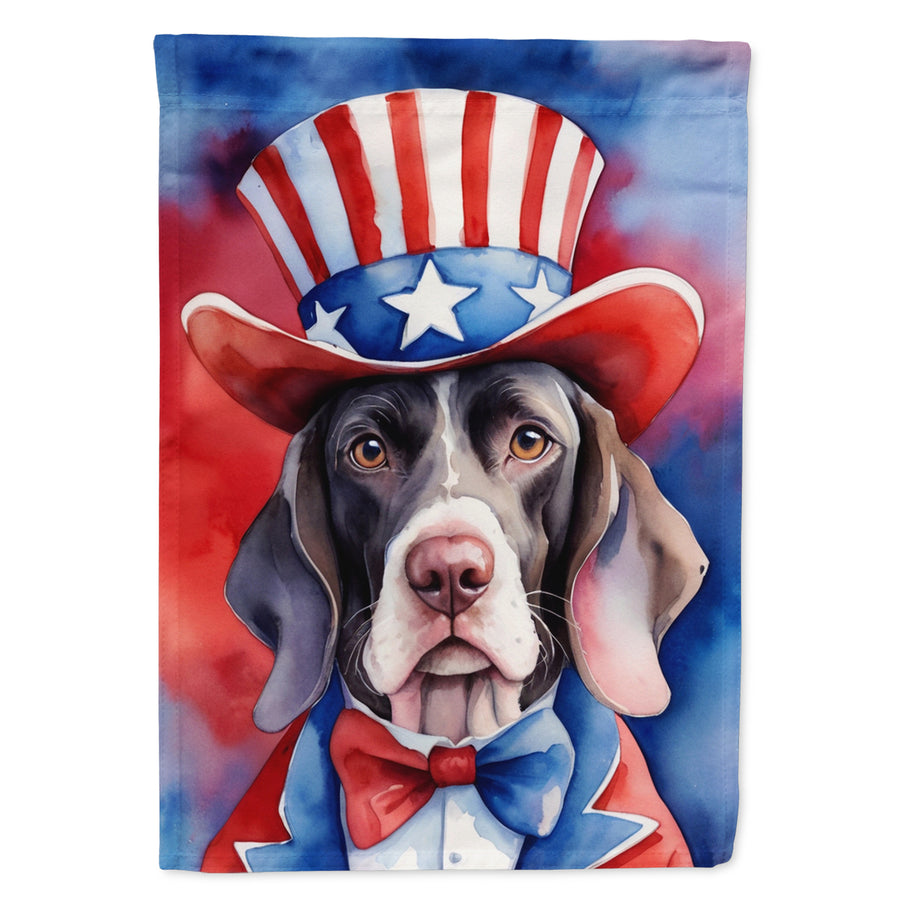 Pointer Patriotic American House Flag Image 1