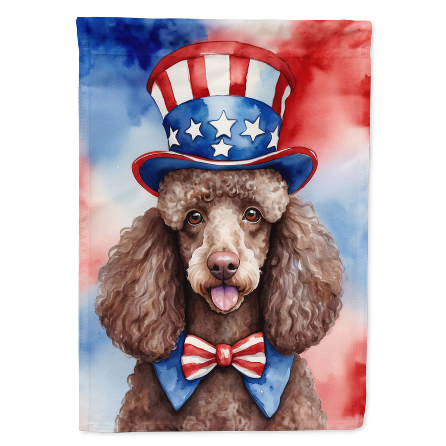 Poodle Patriotic American House Flag Image 1