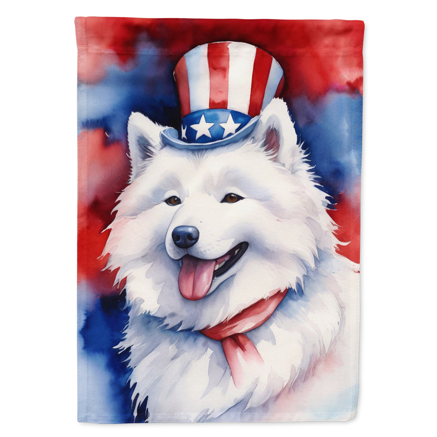 Samoyed Patriotic American House Flag Image 1