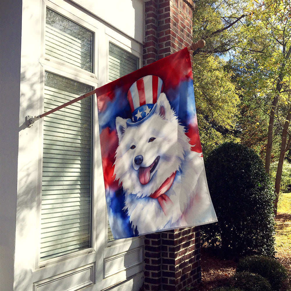 Samoyed Patriotic American House Flag Image 2