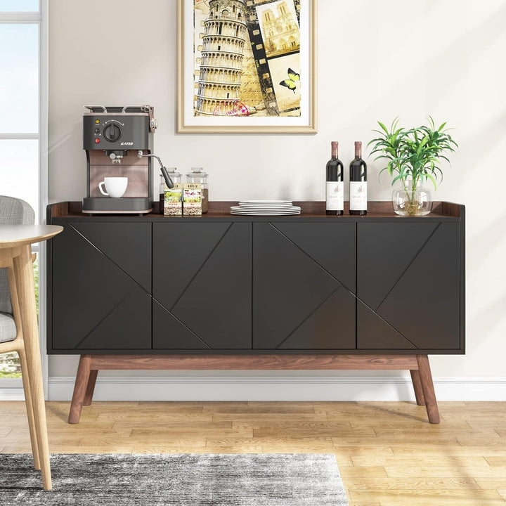 Tribesigns Kitchen Sideboard Buffet Table with Storage, 55" Coffee Bar Cabinet with Doors, Modern Sideboards and Buffets Image 6