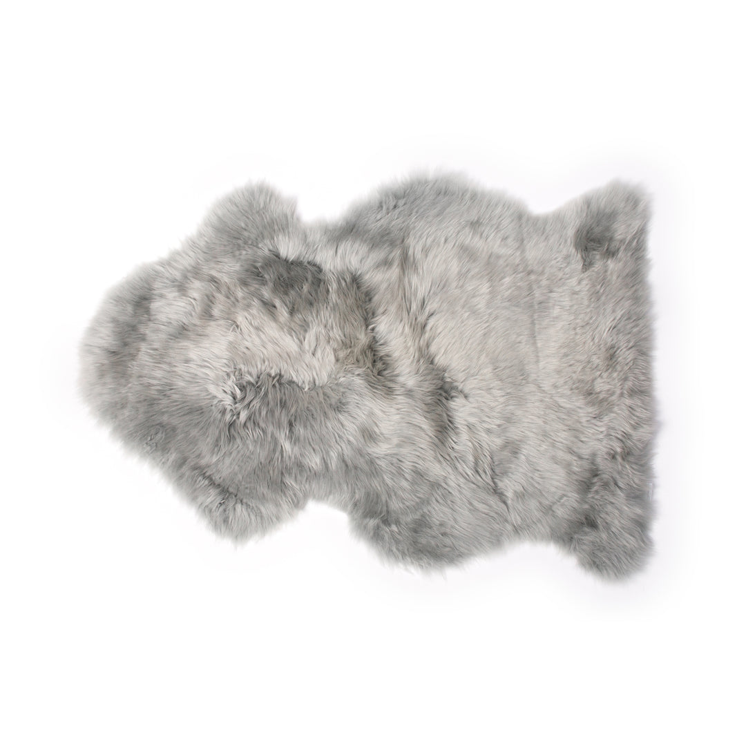 Milan Sheepskin Silver Rug 1-Piece Faux Cowhide Luxury Acrylic Plush Image 1