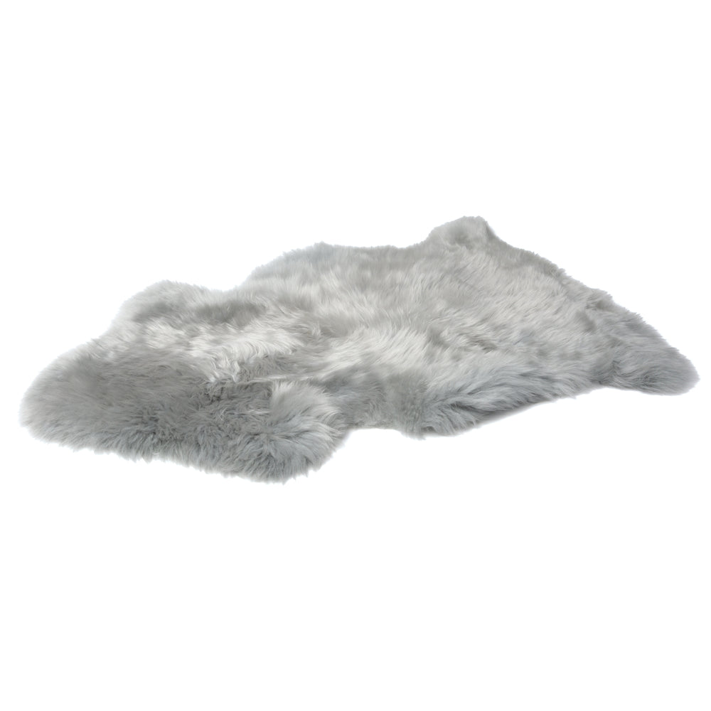 Milan Sheepskin Silver Rug 1-Piece Faux Cowhide Luxury Acrylic Plush Image 2