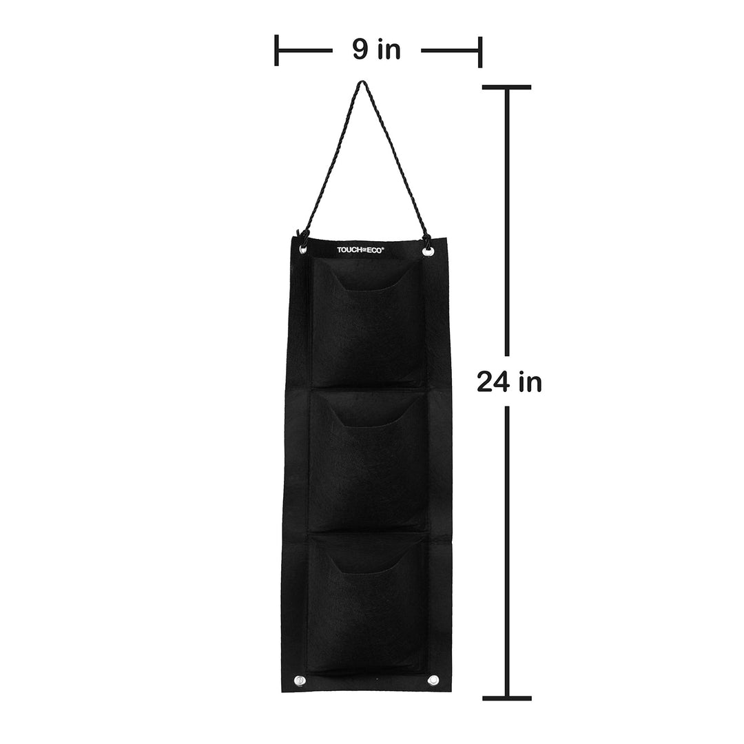 3 Pocket Vertical Hanging Eco-Friendly Fabric Garden Grow Planter Bag[ 1, 2 or 4 pack] Image 5