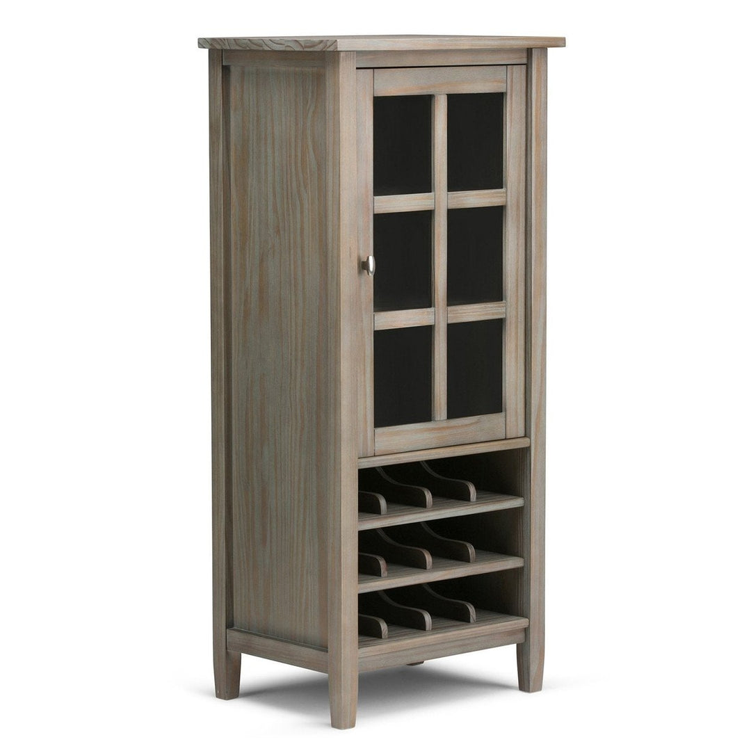 Warm Shaker Wine Rack Compact Solid Wood Storage Cabinet 12 Bottle Capacity Image 1