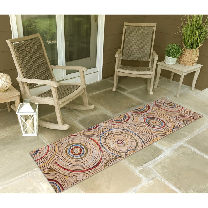 Liora Manne Marina Basket Circles Indoor Outdoor Area Rug Multi Color 5x7 Image 4