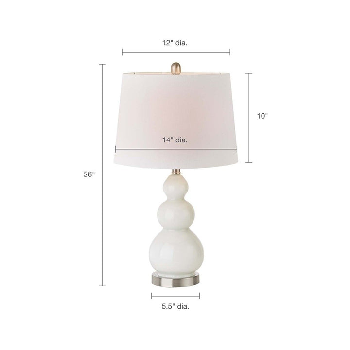 Gracie Mills Elyse Curved Glass Table Lamp Set with White Tapered Drum Shade Set of 2 - GRACE-10766 Image 2