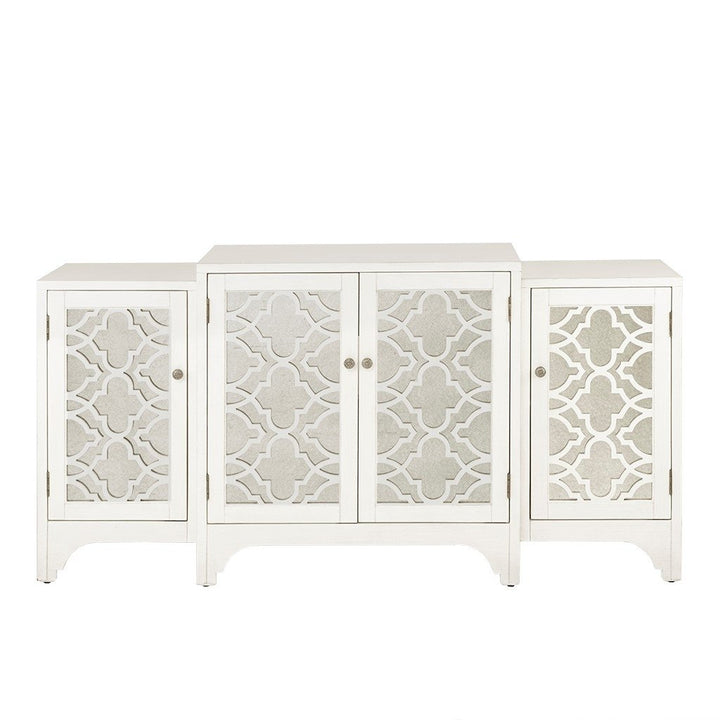 Gracie Mills Roslyn Mirrored Quatrefoil Dining Buffet Kitchen Storage Cabinet - GRACE-11362 Image 1