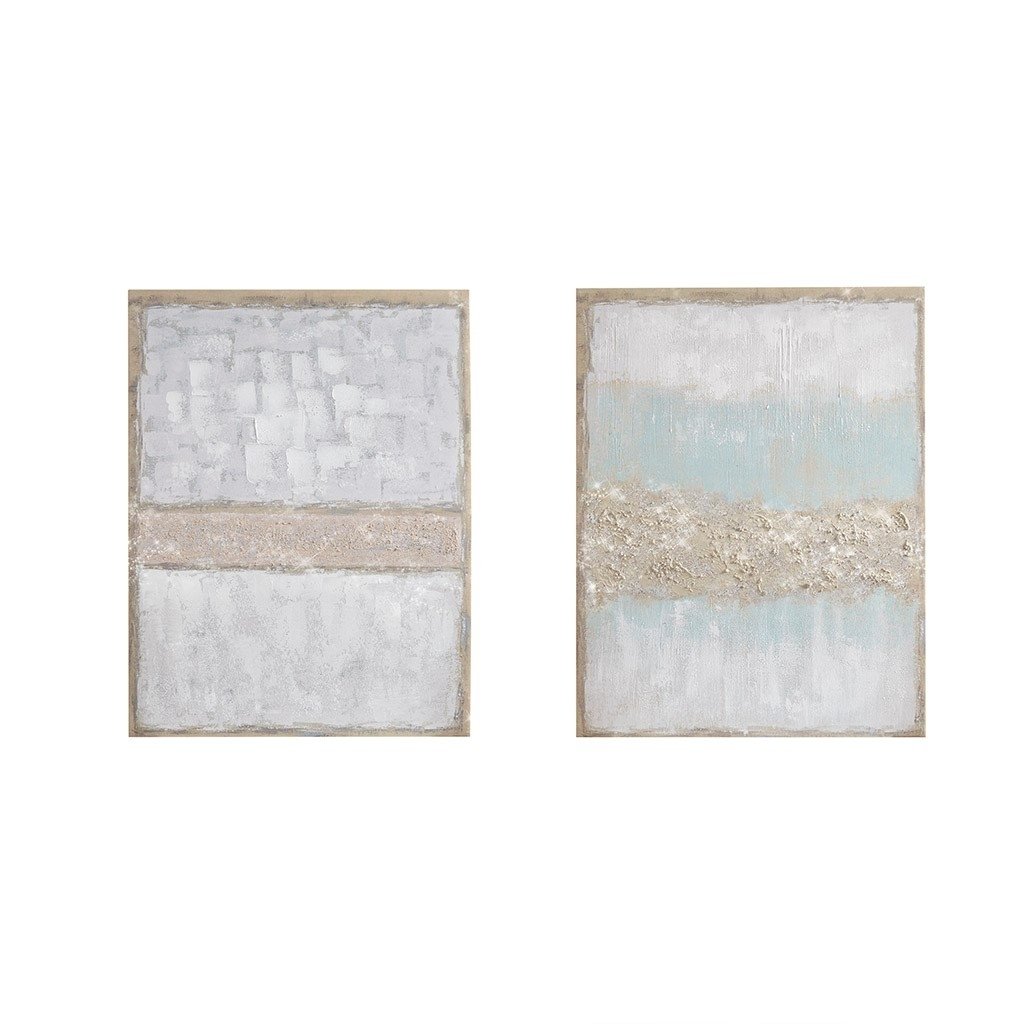 Gracie Mills Wiggins 2-Piece Hand-Embellished Glitter Canvas Wall Art Set - GRACE-12153 Image 1