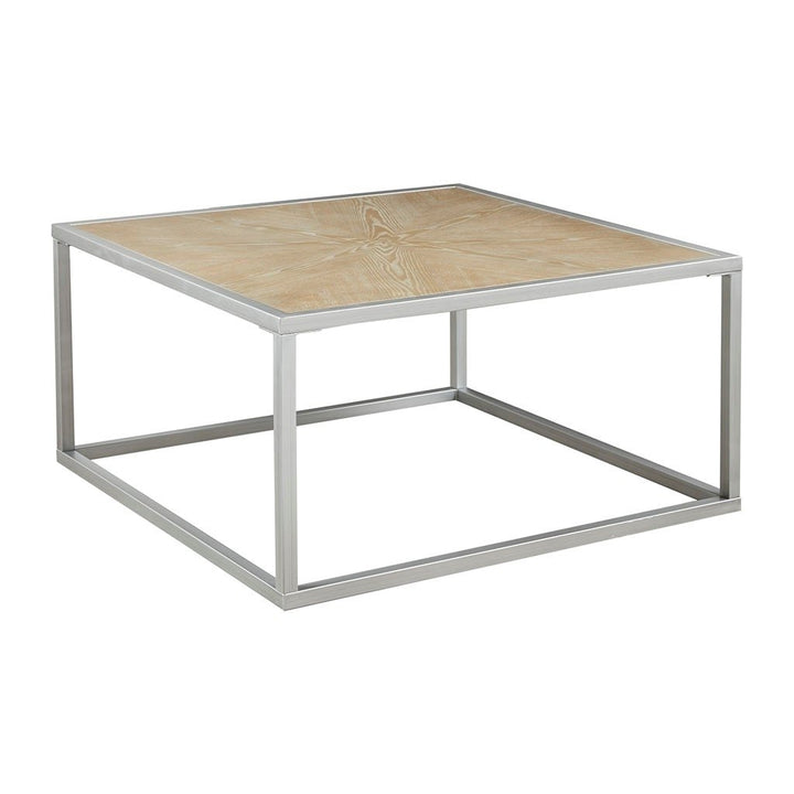 Gracie Mills Hamza Rectangular Cocktail Coffee Table with Silver Metal Base - GRACE-13181 Image 2