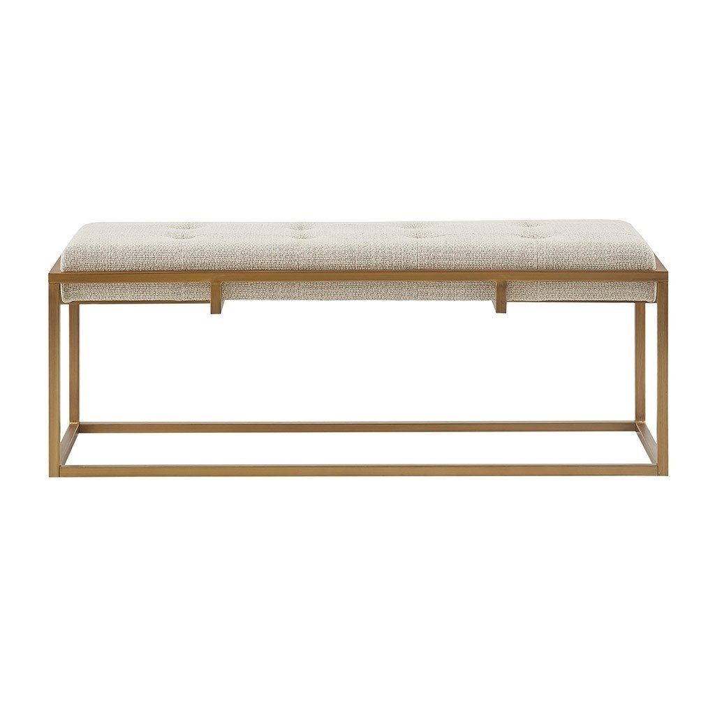 Gracie Mills Ronnie Button-Tufted Upholstered Metal Base Accent Bench - GRACE-13787 Image 1