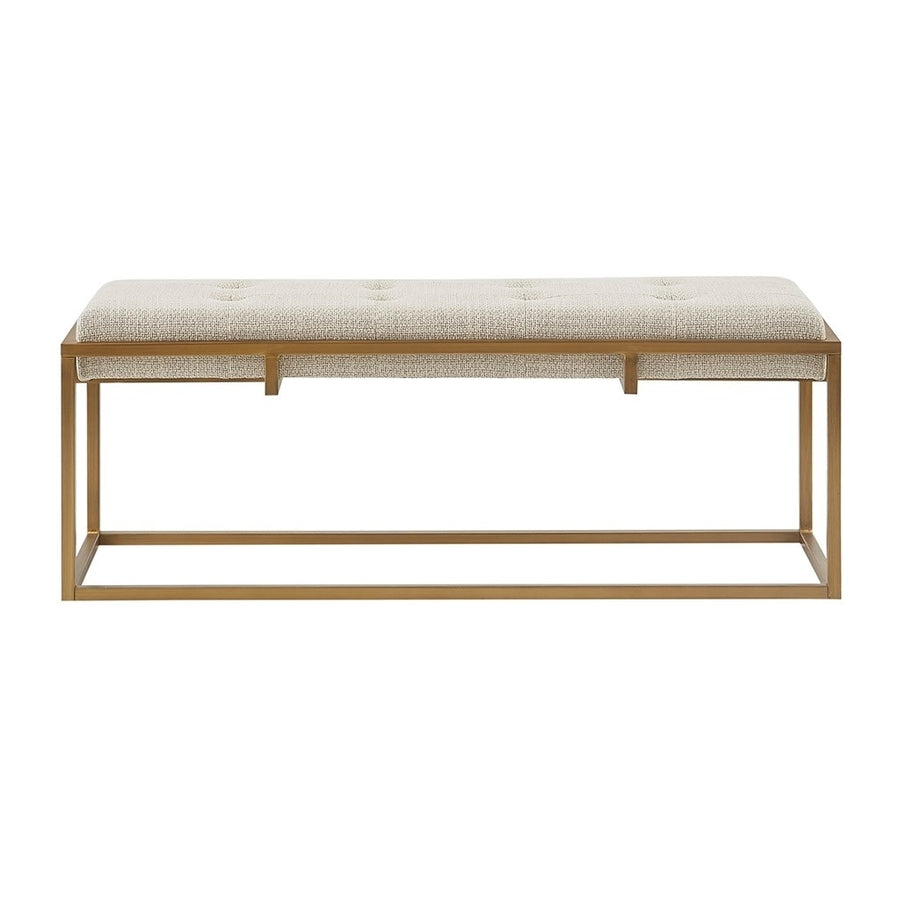 Gracie Mills Ronnie Button-Tufted Upholstered Metal Base Accent Bench - GRACE-13787 Image 1