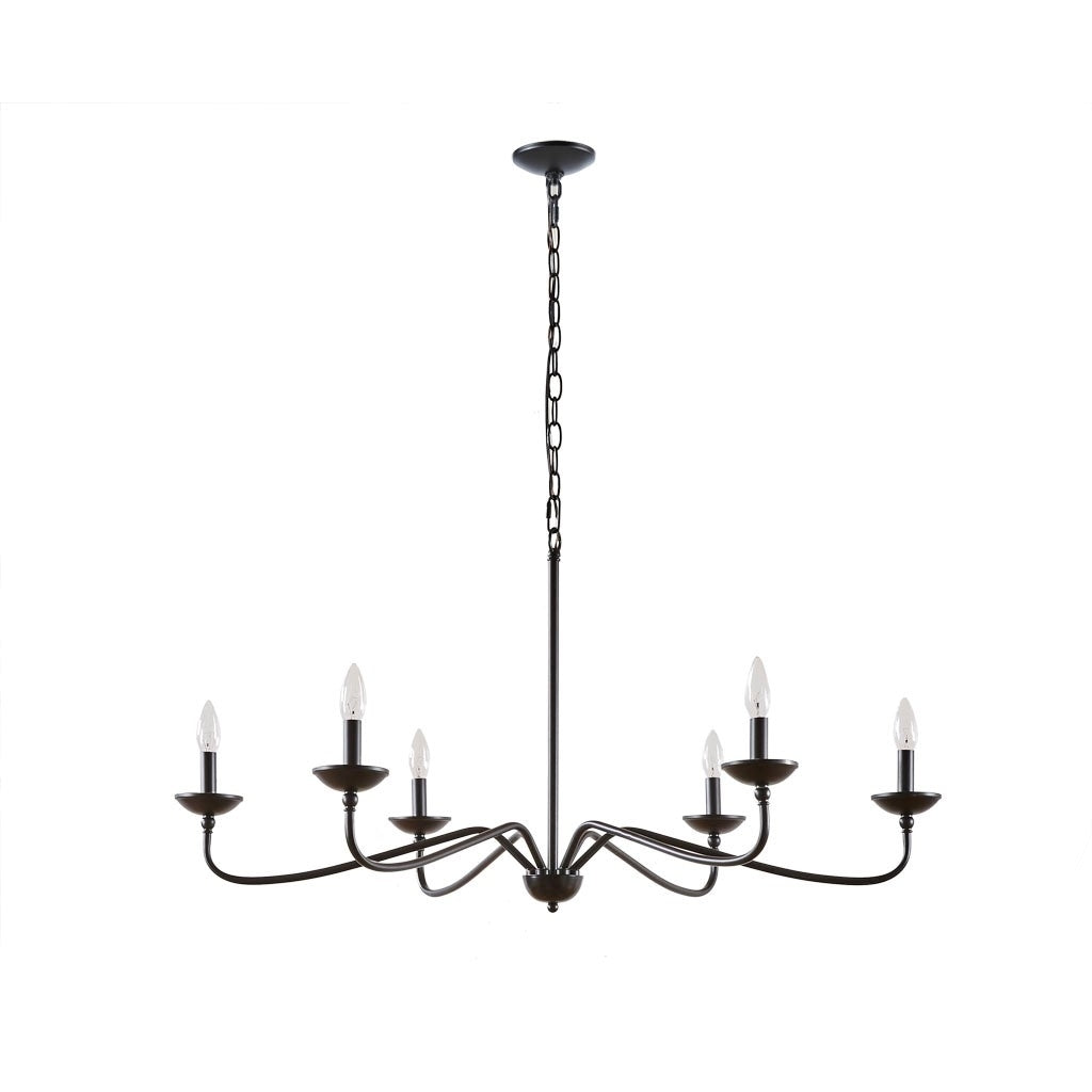 Gracie Mills Jadiel 6-Light Farmhouse Dimmable Metal Chandelier - GRACE-13861 Image 1