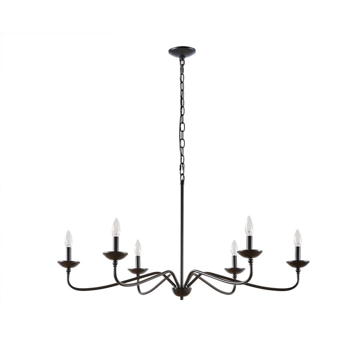 Gracie Mills Jadiel 6-Light Farmhouse Dimmable Metal Chandelier - GRACE-13861 Image 1