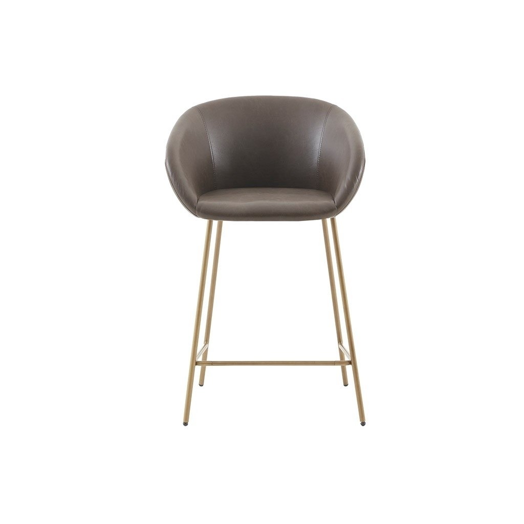 Gracie Mills Claudette Polyurethane Leather Counter Stool with Gold metal base - GRACE-13780 Image 2