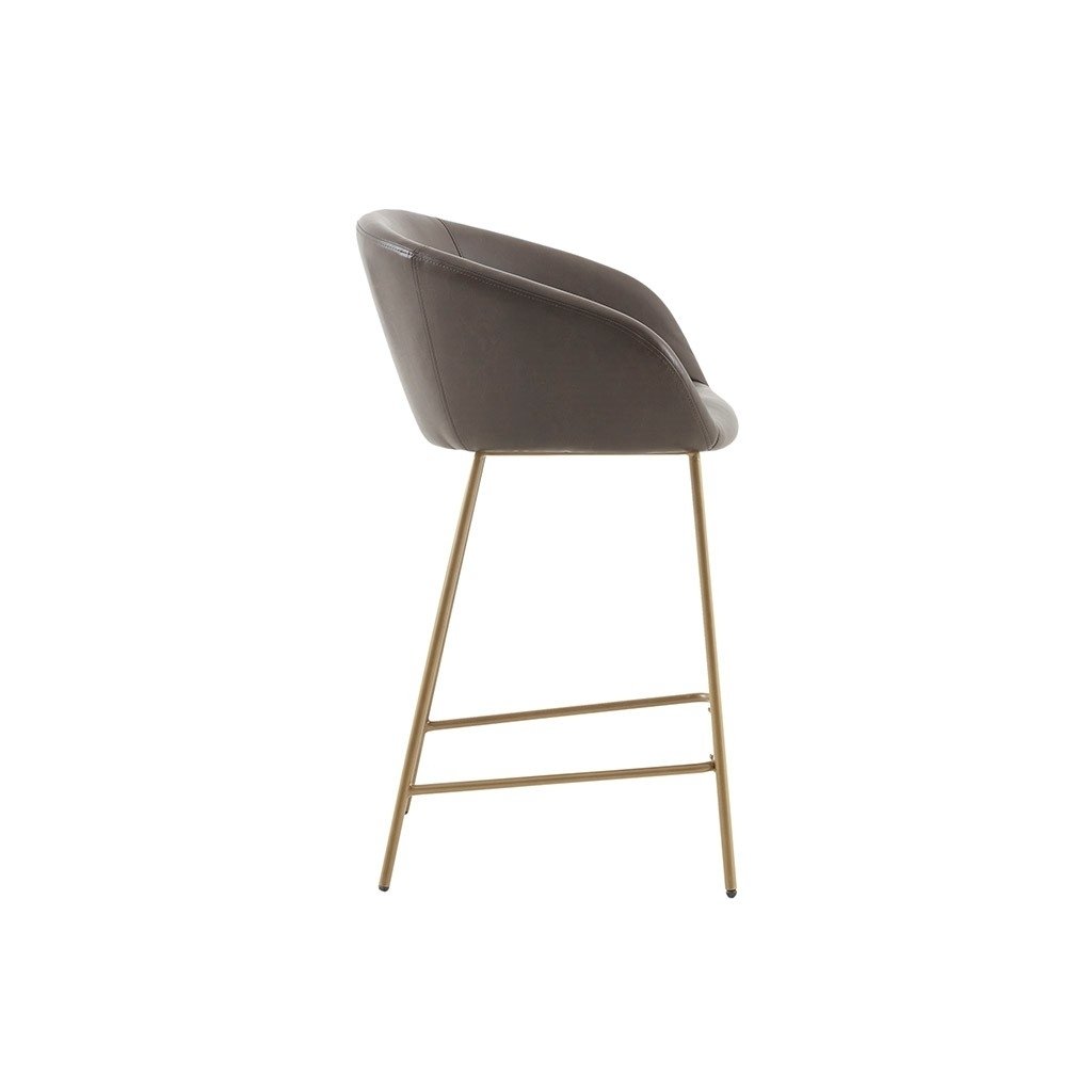 Gracie Mills Claudette Polyurethane Leather Counter Stool with Gold metal base - GRACE-13780 Image 3