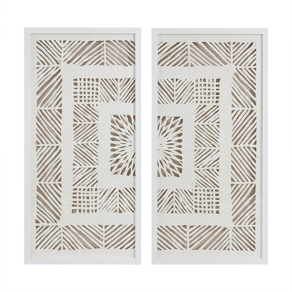 Gracie Mills Hood Geometric Elegance: 2-piece Rice Paper Panel Wall Art Se - GRACE-14091 Image 1