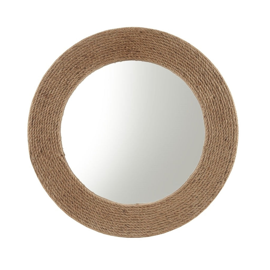 Gracie Mills Rieger 26" Round Wall Mirror with Natural Jute Rope - GRACE-14239 Image 1