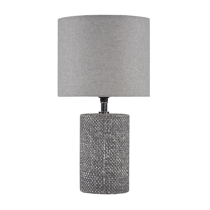 Gracie Mills Cantu Embossed Grey Ceramic Table Lamp - GRACE-14414 Image 1