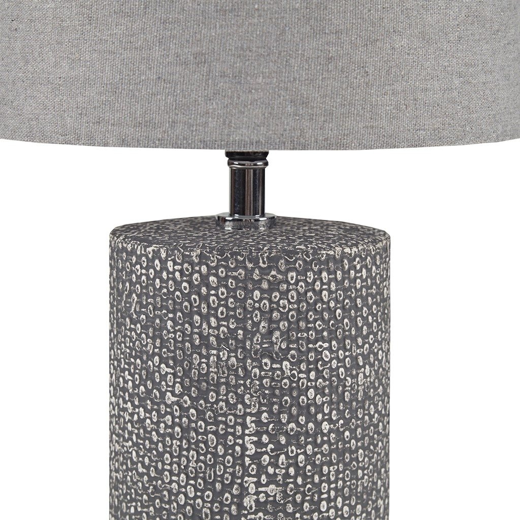 Gracie Mills Cantu Embossed Grey Ceramic Table Lamp - GRACE-14414 Image 3