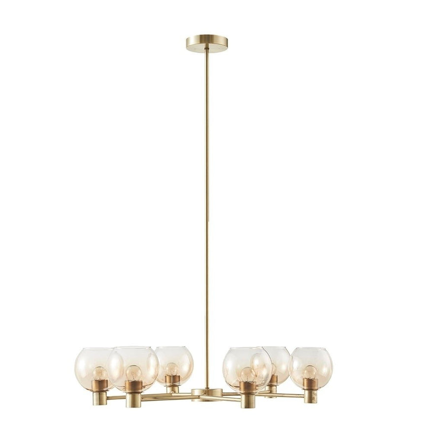 Gracie Mills Madge 6-Light Ombre Glass Globe Chandelier - GRACE-14749 Image 1