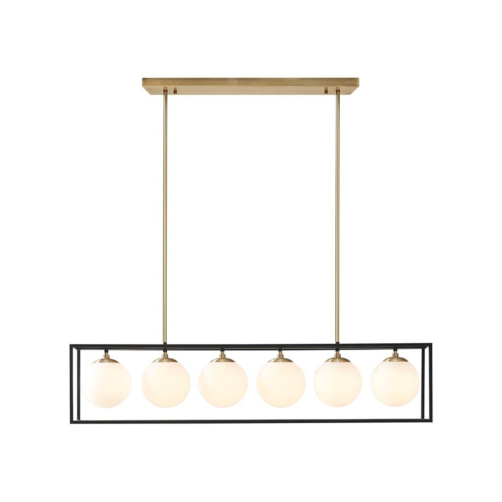 Gracie Mills Anastasia Industrial 6-Light Chandelier with Frosted Glass Globes - GRACE-14795 Image 2