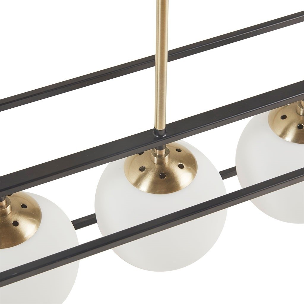 Gracie Mills Anastasia Industrial 6-Light Chandelier with Frosted Glass Globes - GRACE-14795 Image 4