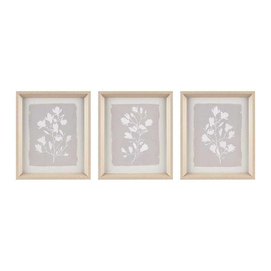 Gracie Mills Mccall 3-Piece Botanical Floral Framed Glass Wall Art Set - GRACE-14849 Image 1