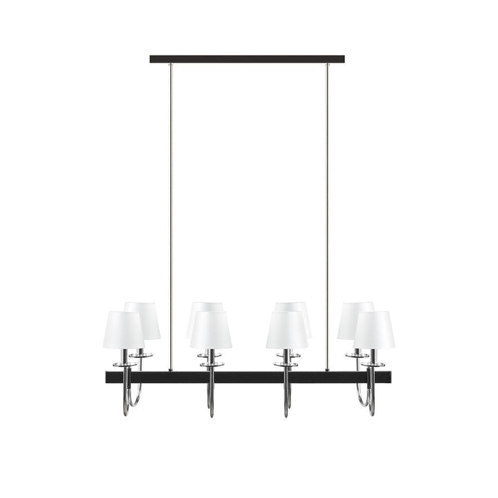 Gracie Mills Murillo 8-Light Rectangular Chandelier with Drum Shades - GRACE-14939 Image 1
