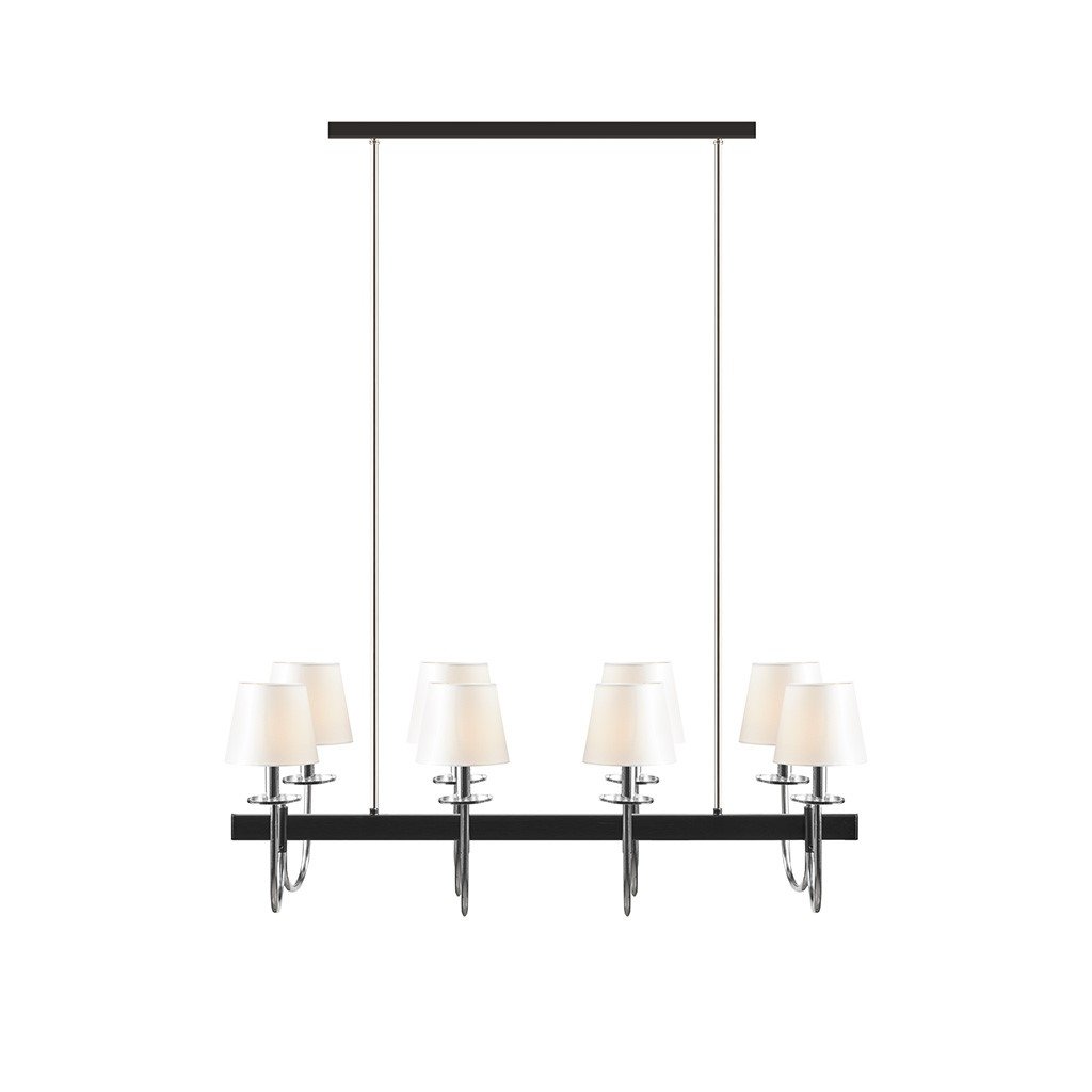 Gracie Mills Murillo 8-Light Rectangular Chandelier with Drum Shades - GRACE-14939 Image 2
