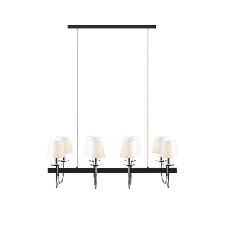 Gracie Mills Murillo 8-Light Rectangular Chandelier with Drum Shades - GRACE-14939 Image 2