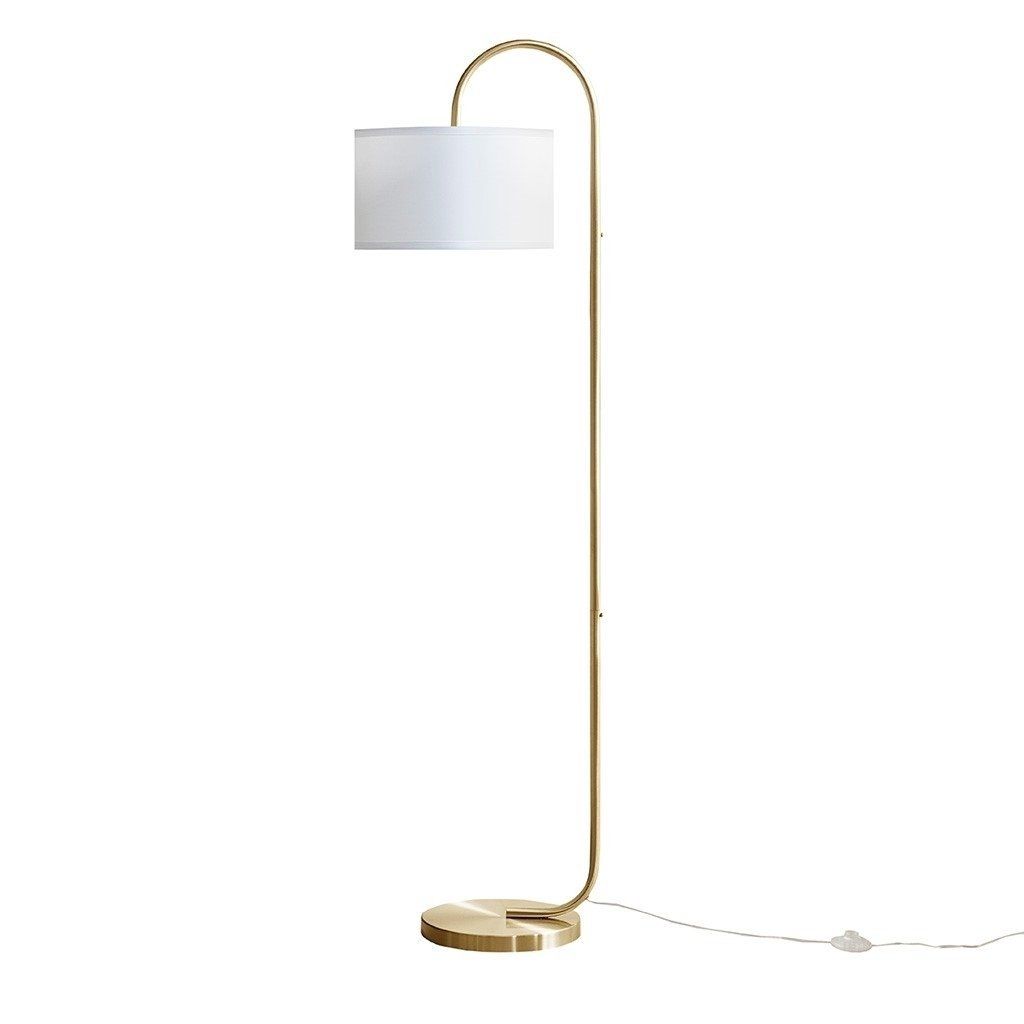 Gracie Mills Mylee Modern Brass Gold Arched Floor Lamp - GRACE-15007 Image 1