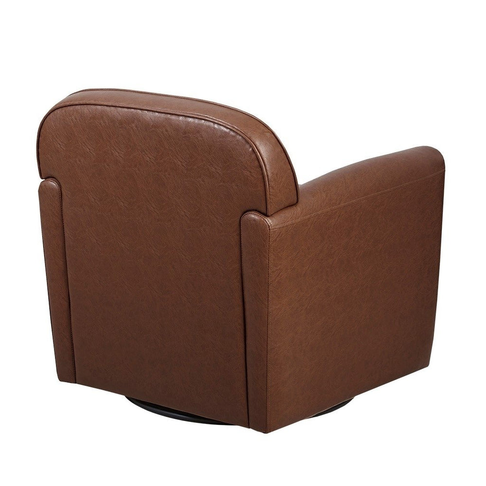 Gracie Mills Avah Fully Upholstered Faux Leather 360 Degree Swivel Arm Chair - GRACE-14967 Image 2