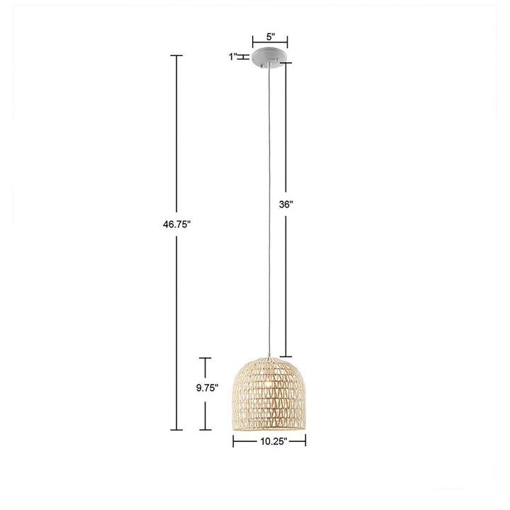 Gracie Mills Melba Artistic Bell Shaped Rope Pendant with Adjustbale Cord - GRACE-15039 Image 2
