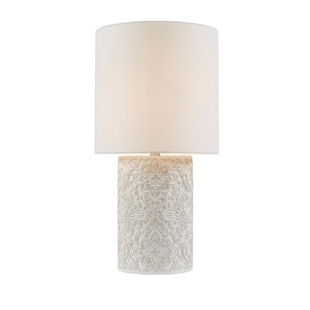 Gracie Mills Elmer Floral Resin Table Lamp Ivory GRACE-15163 3-Way Switch Image 2